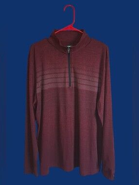 Men's Zip-Neck Sweater - Burgundy